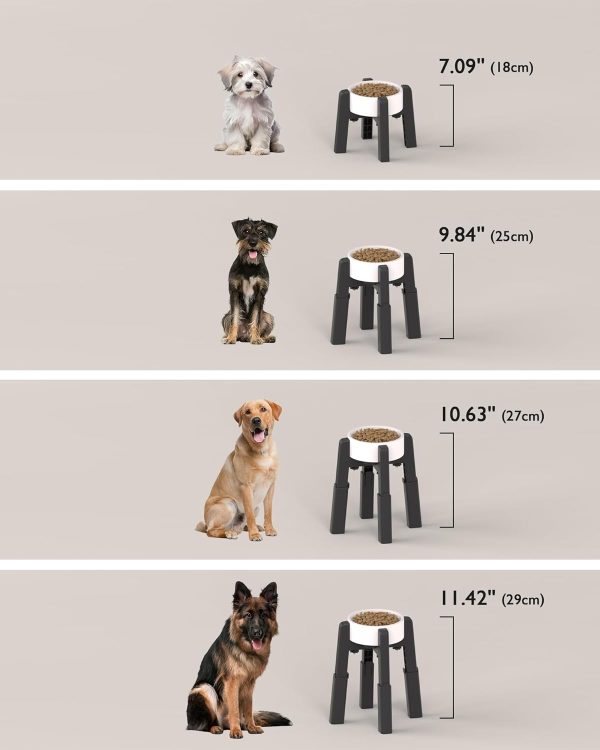 CZPET Adjustable Dog Bowl Stand Elevated Feeder Pet Supplies-4