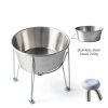 Wellbro Elevated Dog Bowl Stainless Steel Non Slip Base-4