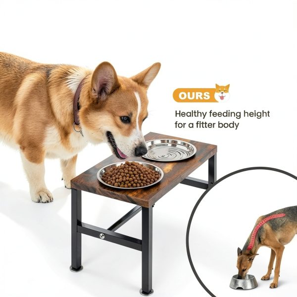 NomNest Adjustable Height Dog Bowl Stand Stainless Steel-4