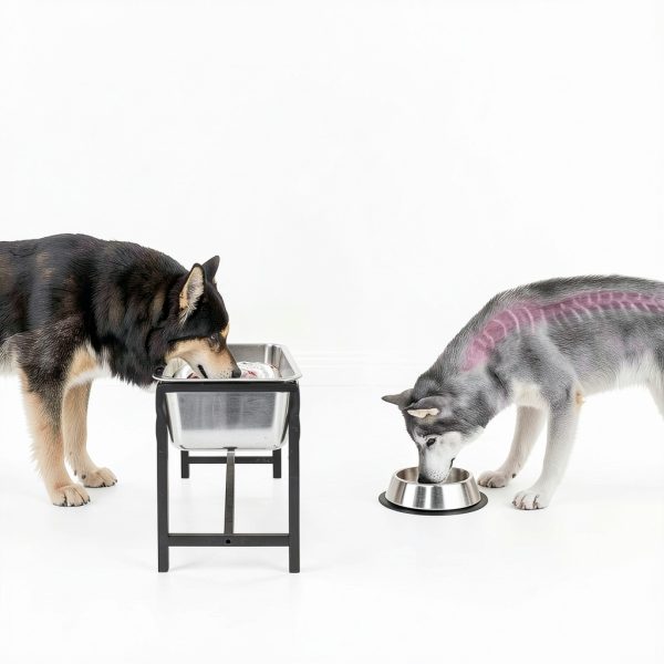 MeoWriental Raised Dog Water Bowl Stainless Steel Large-1