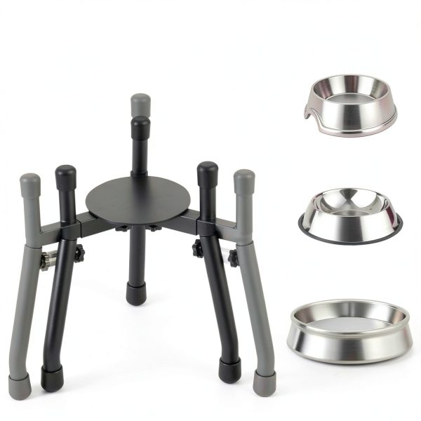 CatAve Adjustable Elevated Dog Bowl Stand for Medium Large-2