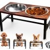 NomNest Adjustable Height Dog Bowl Stand Stainless Steel-0