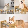 Jovrun Elevated Dog Bowl Adjustable Height Stainless Steel-6