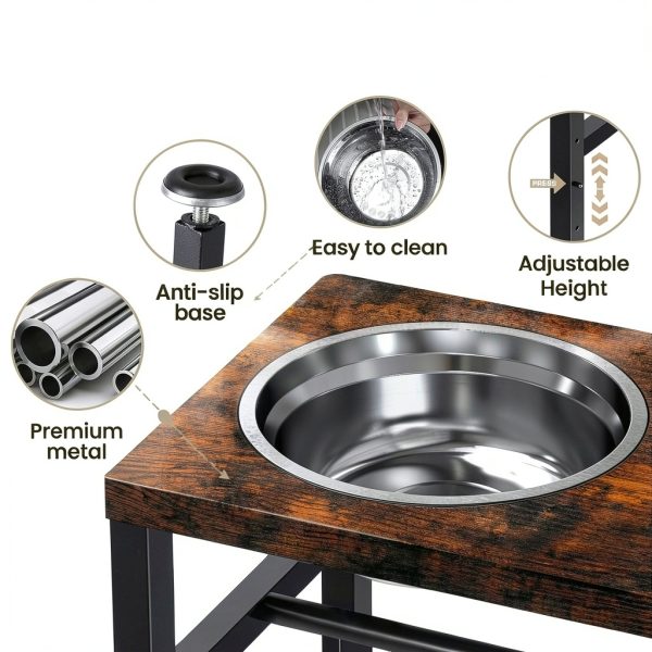 NomNest Adjustable Height Dog Bowl Stand Stainless Steel-2