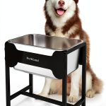 MeoWriental Raised Dog Water Bowl Stainless Steel Large-0