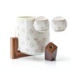 Havniva Ceramic Dog Bowls with Acacia Wood Stand Elevated-2