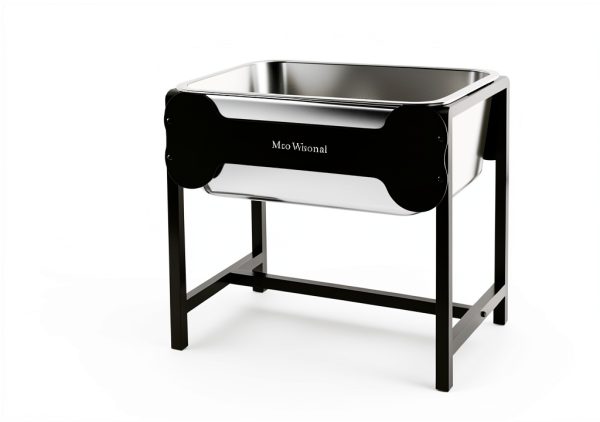 MeoWriental Raised Dog Water Bowl Stainless Steel Large-4
