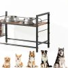 Lomivra Adjustable Dog Bowl Stand with Storage Elevated-2