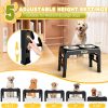 Mosesrein Elevated Dog Bowl Adjustable Height Stainless-1