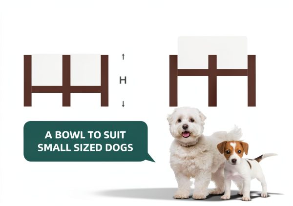 Havniva Ceramic Dog Bowls with Acacia Wood Stand Elevated-4