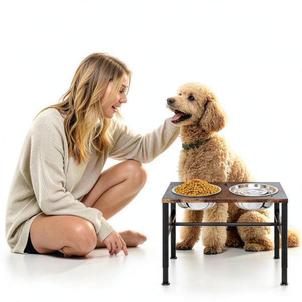 NomNest Adjustable Height Dog Bowl Stand Stainless Steel-5
