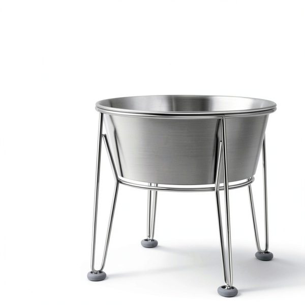 Wellbro Elevated Dog Bowl Stainless Steel Non Slip Base-1