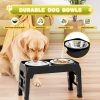 Mosesrein Elevated Dog Bowl Adjustable Height Stainless-4