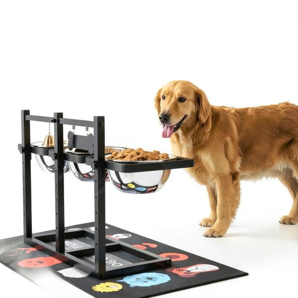 ADENGL Elevated Dog Bowls Adjustable Height Slow Feeder-6