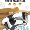 Jovrun Elevated Dog Bowl Adjustable Height Stainless Steel-4
