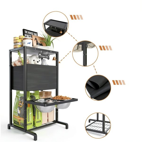 Elevated Dog Bowl Stand Metal Frame Shainfun-4
