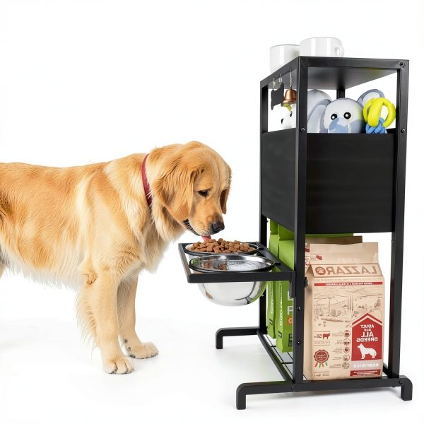 Elevated Dog Bowl Stand Metal Frame Shainfun-1