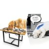 Spacnom Elevated Dog Bowl Stand Wood Grain 3.5L-3