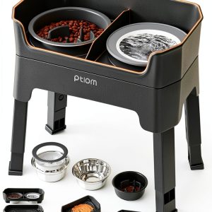 Elevated Dog Bowl KPWACD Stainless Steel Adjustable-0
