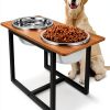 Spacnom Elevated Dog Bowl Stand Wood Grain 3.5L-0