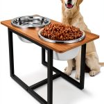 Spacnom Elevated Dog Bowl Stand Wood Grain 3.5L-0
