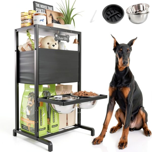 Elevated Dog Bowl Stand Metal Frame Shainfun-0