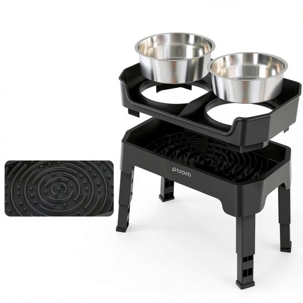 KPWACD Elevated Dog Bowl Stainless Steel 3-in-1-1