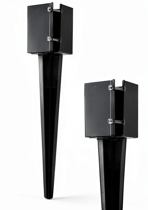 4Pcs 24" Heavy Duty 4x4 Fence Post Anchor Black Powder Coated Mailbox-1