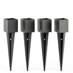 TAYORY 4x4 Fence Post Anchor Heavy Duty Metal Spike Black Powder-0