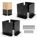 6X6 Post Anchor Base by OULH Heavy-Duty Adjustable Steel Bracket Set-0