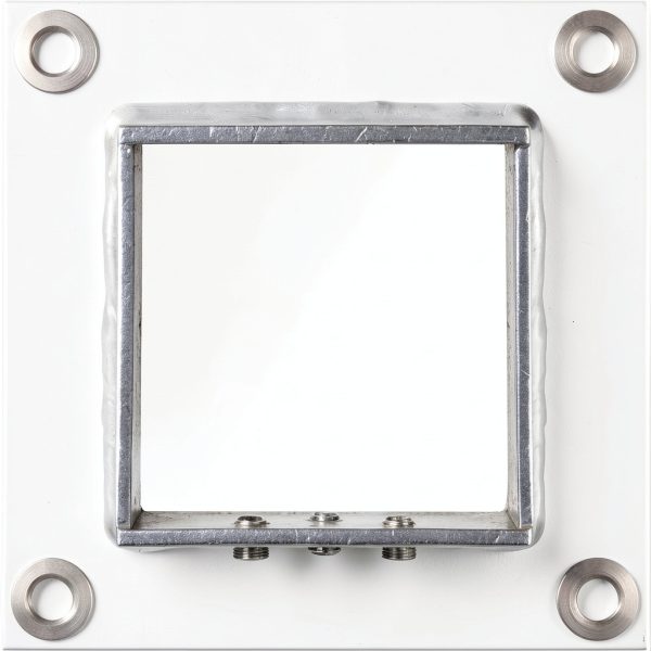 4 PCS 2" Square Post Flange Base, 304 Stainless Steel Deck Rail Systems for Floor Fence or Deck Mount 2" x 2" Post Fittings-1