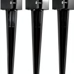 4Pcs 24" Heavy Duty 4x4 Fence Post Anchor Black Powder Coated Mailbox-0