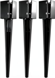 4Pcs 24" Heavy Duty 4x4 Fence Post Anchor Black Powder Coated Mailbox-0