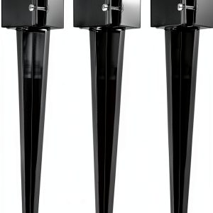 4Pcs 24" Heavy Duty 4x4 Fence Post Anchor Black Powder Coated Mailbox-0