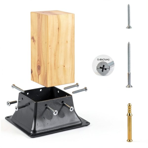 4x4 Post Base by Pirosim Powder-Coated Deck Support – 10 Pack-1