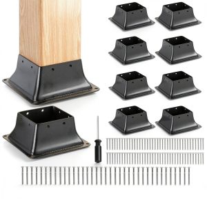 4x4 Post Base by Pirosim Powder-Coated Deck Support – 10 Pack-0